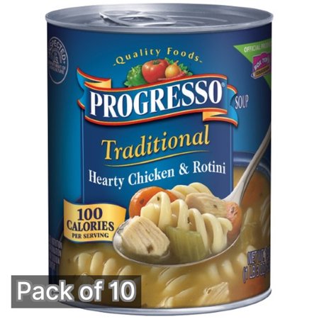 Progresso Traditional Hearty Chicken and Rotini Soup (Pack of 10)