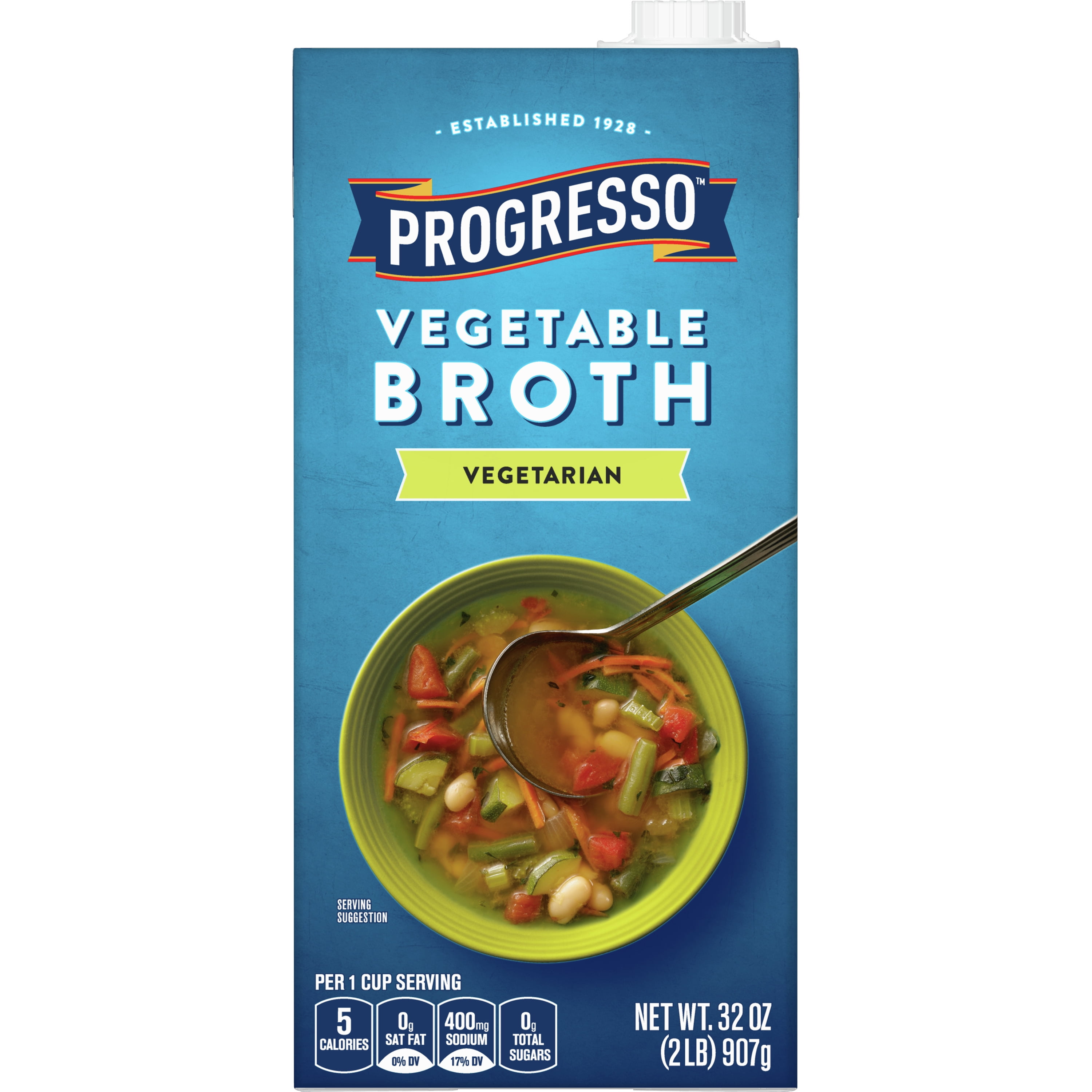 Progresso Vegetable Broth, Vegetarian, Gluten Free, 32 oz.