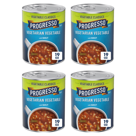 Progresso Vegetable Classics, Vegetarian Vegetable with Barley Canned Soup, 19 oz. (Pack of 4)