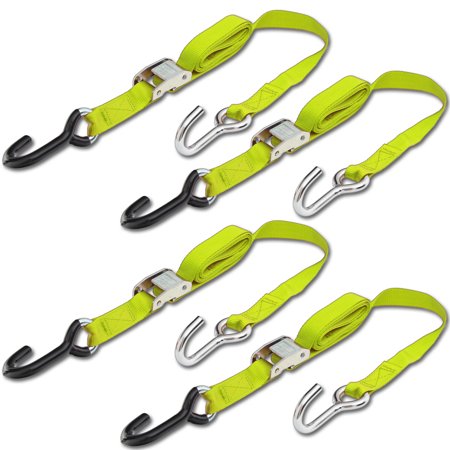 Progrip Powersports Motorcycle Tie Down Straps Lab Tested (4 Pack) Yellow