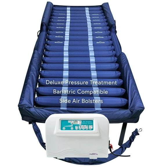 Proheal Bariatric True Low Air Loss Alternating Pressure Air Mattress with Pump & Side Air Perimeter - 60” x 80” x 8/11"