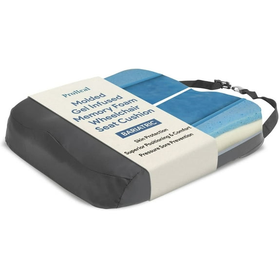 Proheal Bariatric Wheelchair Seat Cushion with Gel Infused Memory Foam - 22x18x3