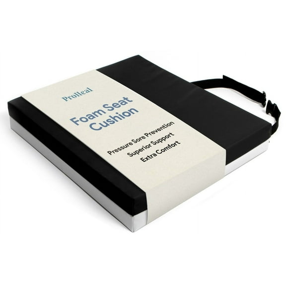 Proheal Foam Wheelchair Seat Cushion 20" x 20" x 3" - Includes Removable Stretch Nylon Cover