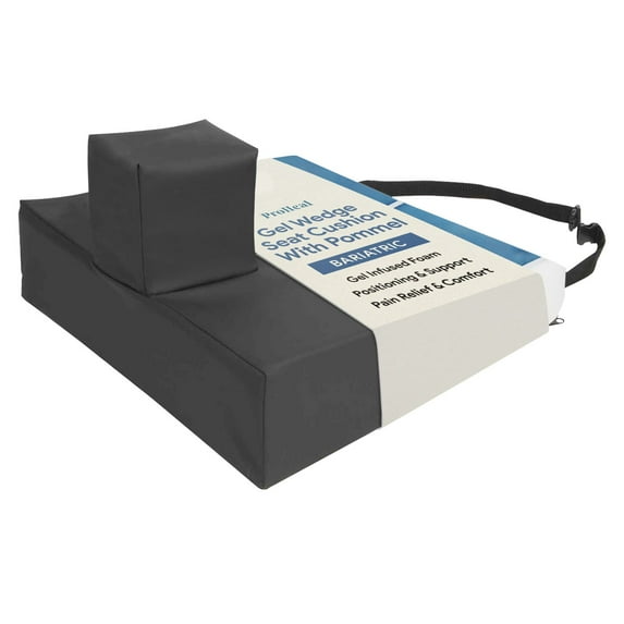 Proheal Gel Wedge Seat Cushion with Pommel, Bariatric 22x18x4-2" - High Density Foam and Pressure Redistribution Gel