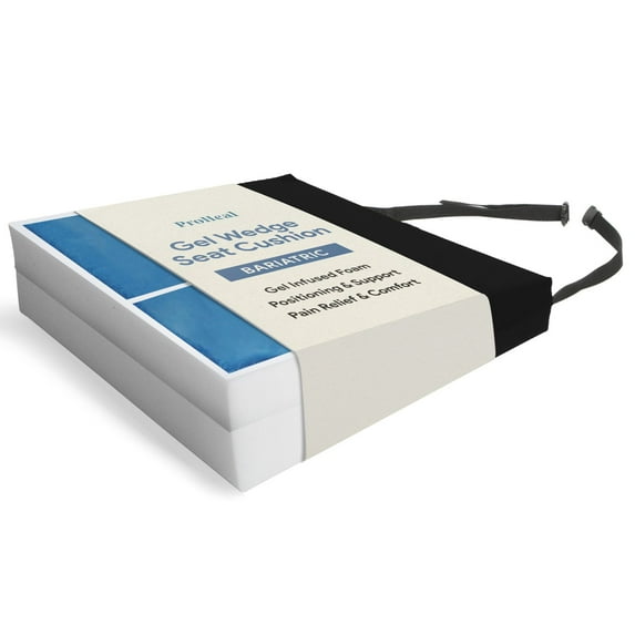 Proheal Gel Wedge Wheelchair Seat Cushion, Bariatric 24x18x4-2" - High Density Foam with Deep Immersion Gel