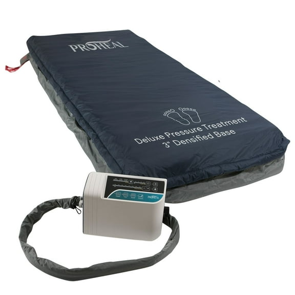 Proheal Low Air Loss Alternating Pressure Air Mattress with 3" Foam Base, Pump & Digital Alarm - Stages I-IV - 36” x 80” x 8"