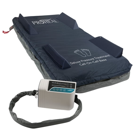 Proheal Low Air Loss Alternating Pressure Air Mattress with Pump & Gaurdrails - 36” x 84” x 8/11"