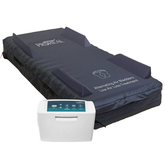 Proheal Low Air Loss Alternating Pressure Air Mattress with Pump & Guardrails - Stages I-IV Bed Size :36” x 80 Bed Thickness: 8"
