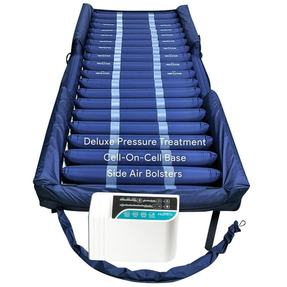 Proheal Low Air Loss Alternating Pressure Air Mattress with Pump, Raised Perimiter, & Automatic Alarm - 36” x 80” x 8/11"