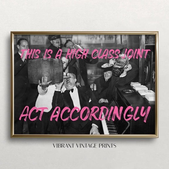 Prohibition Art Print: Funny Vintage Bar Cart Decor UNFRAMED PAPER POSTER, Home Decor