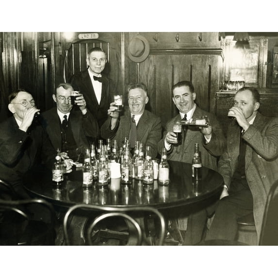 Prohibition Ended And Gentlemen Enjoyed Their Beer On April 7 History (24 x 18)