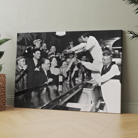 Prohibition Ends - Farewell To The 18th Amendment Funny Beer Bar Canvas Wall Art Print