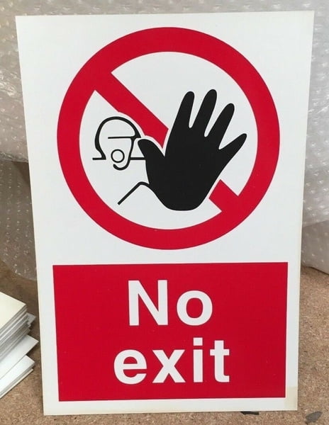 Adesivo Segnaletico Proibito "No Exit" Stickerzilla, Formato A4 (200x300 Mm), Vinile Di Qualità, Prodotto Nel Regno Unito - 3