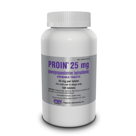 Proin (Phenylpropanolamine Hydrochloride) Chewable Tablets, 25MG