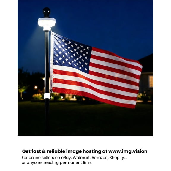 Proium 10 FT Flag Pole Kit with Solar Light & American Flag, Heavy Duty Stainless Steel In-Ground Flagpole, 5-Prong Base, 360° Tangle-Free Rotation for Yard Garden Outdoor Use