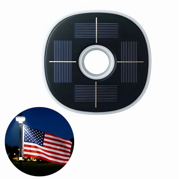 Proium Solar Flag Pole Light, Waterproof Outdoor LED for 5-12 FT Flag Poles, Fits 1 Inch Diameter Poles, Dusk to Dawn Auto On/Off, Up to 10 Hours Runtime, White