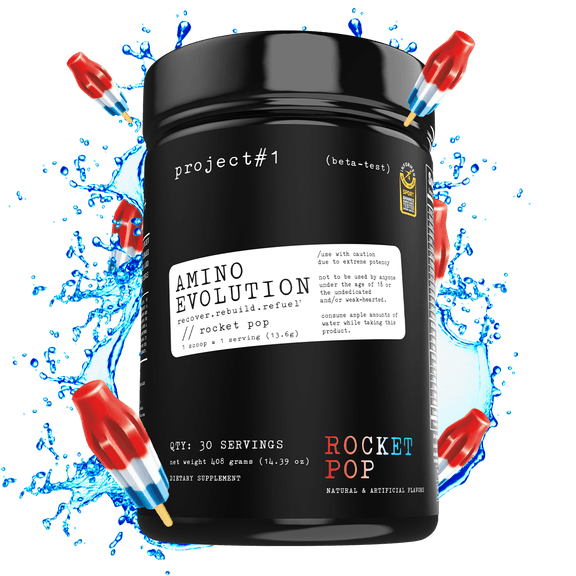 Project 1 Nutrition Amino Evolution Amino Acid Supplements Rocket Pop Workout Recovery 30 Servings