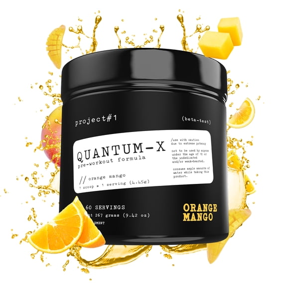 Project #1 Quantum - X: Orange Mango Pre-Workout, 30 Servings, Creatine - Dietary Supplement