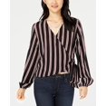 thumbnail image 1 of Project 28 Nyc Striped Wrap Blouse Black Stripe XL, 1 of 1