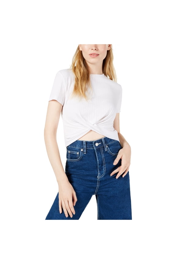 Twist Front Crop Top White XL