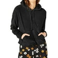 thumbnail image 1 of Project 28 Womens Corduroy Hooded Sweatshirt, Black, Large, 1 of 2