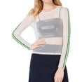 thumbnail image 1 of Project 28 Womens Mesh Pullover Blouse, White, X-Large, 1 of 1
