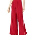 thumbnail image 1 of Project 28 Womens Pleated Front Casual Wide Leg Pants, Red, Large, 1 of 1
