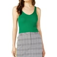 thumbnail image 1 of Project 28 Womens Ribbed Knit Cropped Tank Top, Green, Medium, 1 of 2