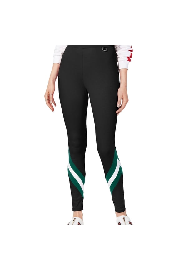 | Hardware-Detail Leggings | Black | Size L