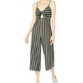 thumbnail image 1 of Project 28 Womens Tie Front Striped Jumpsuit, Green, Medium, 1 of 1