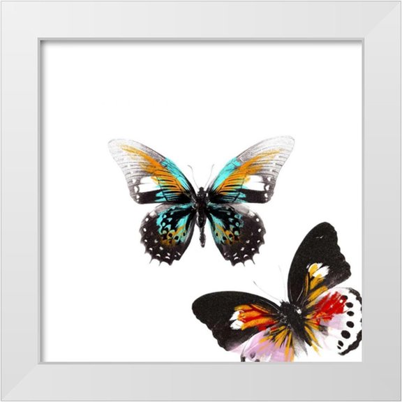 Project, A. 12x12 White Modern Wood Framed Museum Art Print Titled - Butterflies Dance VI