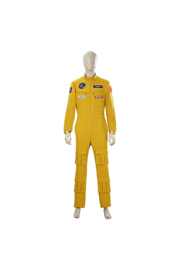 Project Astronaut Space Jumpsuit, Yellow Space Explorer Suit, Astronaut Full Body Flight Coverall, Space Theme Fancy Dress, Project Yellow Space Astronaut Mary Full Zip Jumpsuit Cosplay Costume, XS