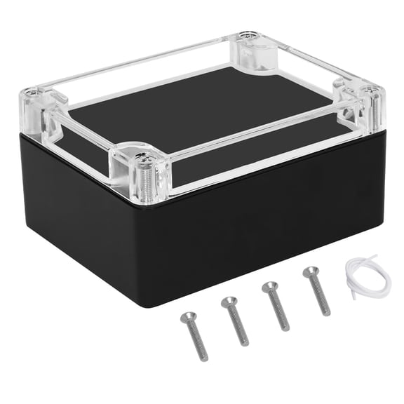 Project Box Plastic 65 Waterproof Dustproof Electronic Enclosure with Transparent Cover Outdoor Encapsulation, Black 4.5