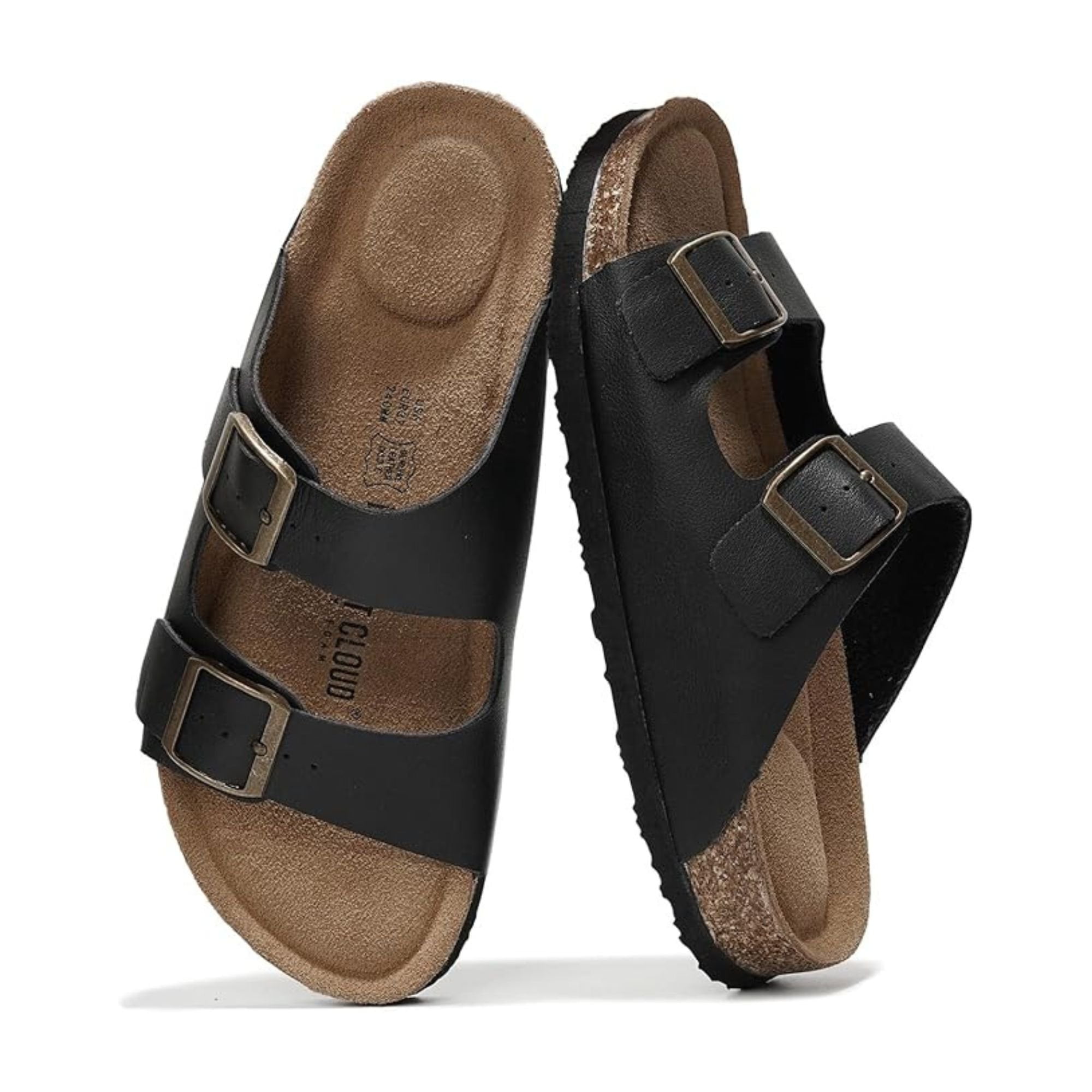 【COVERNAT】Note Cork Slide Deep Brown Project Cloud 100% Genuine Leather Cork Footbed Womens