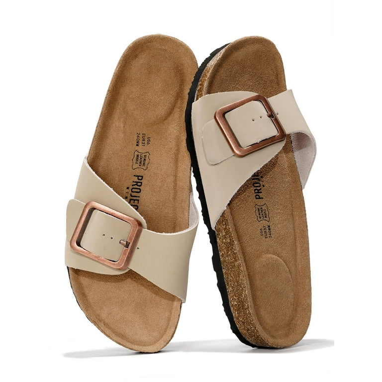 【NONCODE】Formi Ribbon Leather Platform Slippers Project Cloud 100% Genuine Leather w/ Memory Foam Big Buckle