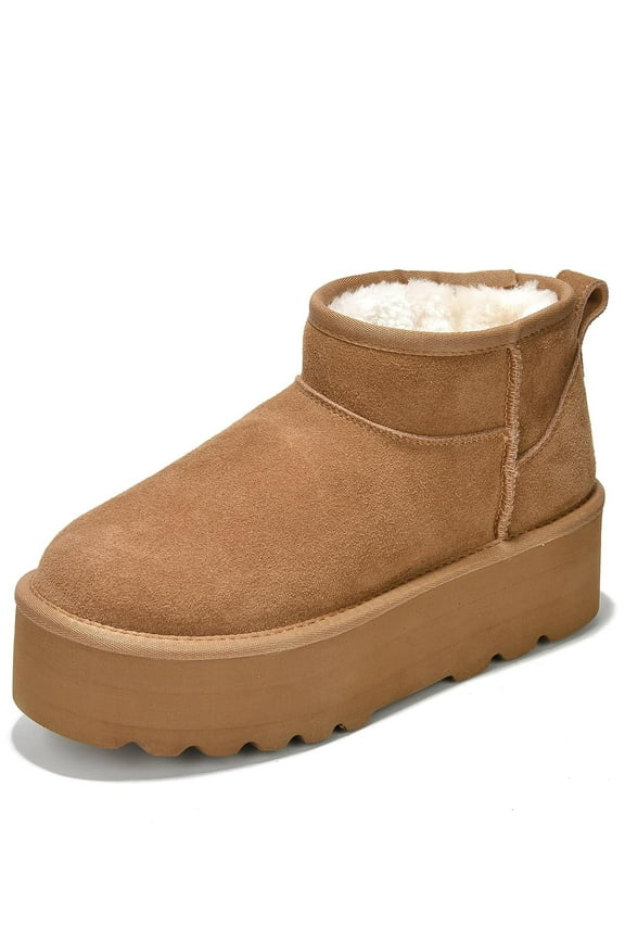 100% Genuine Suede Leather Ankle Boots for Women (Huggy)