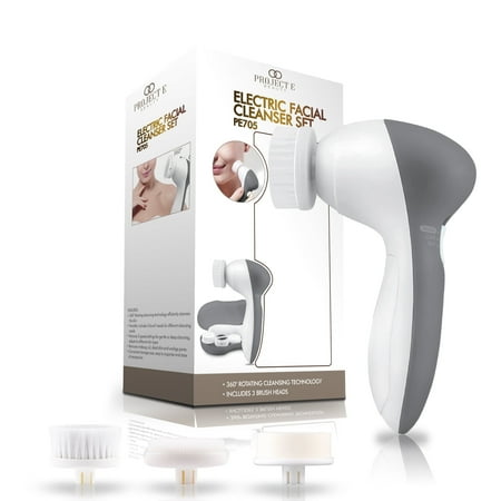 Project E Beauty Bora | Electric Facial Cleanser Set | 3 Exfoliating Brush Heads | Combination Skin