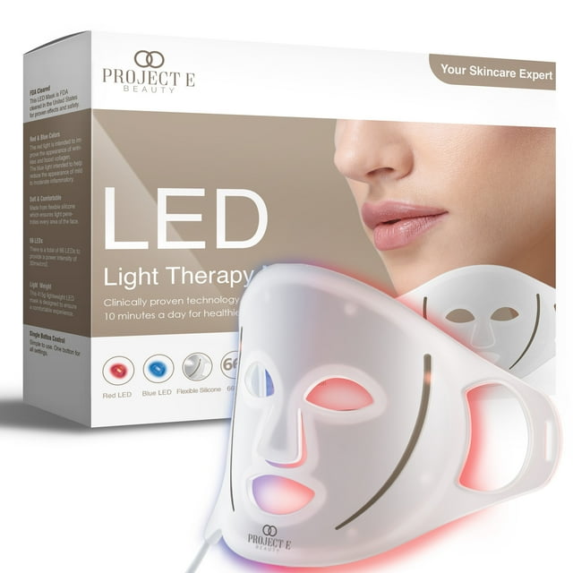 Project E Beauty LED Face Mask Light Therapy, AntiAging, AntiAcne