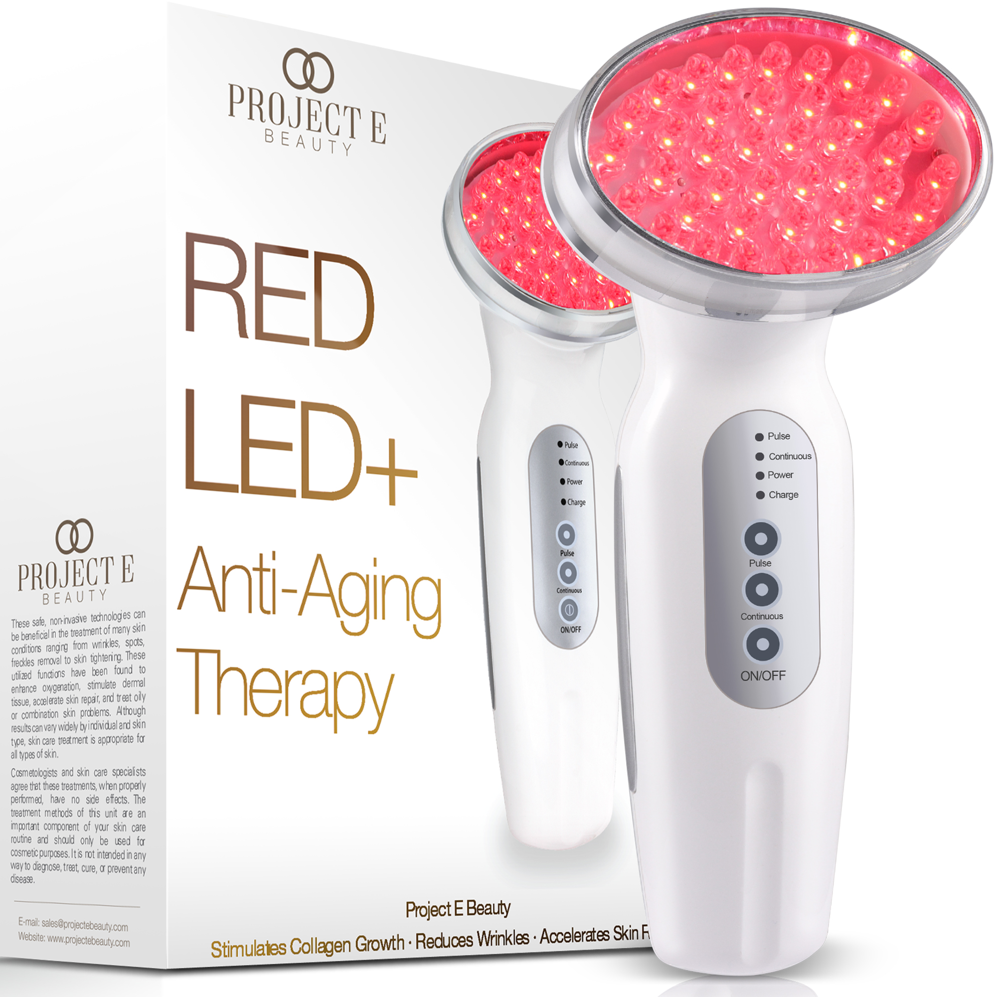 Project E Beauty RED LED+ | Anti-Aging Therapy | Reduce Fine Lines & Wrinkles | Collagen Boost - image 1 of 8