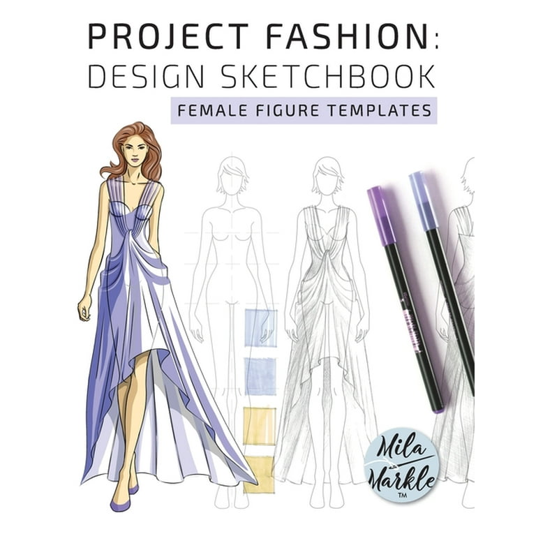 Fashion Designer Sketch Book: Fashion Design Sketchbook Templates  (Paperback)