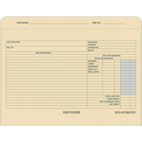 Project Folders 9.85 x 12.8 10-Pack - Heavy Duty Manila Work Folders for Small Business Essentials, Office & Construction Job Organization