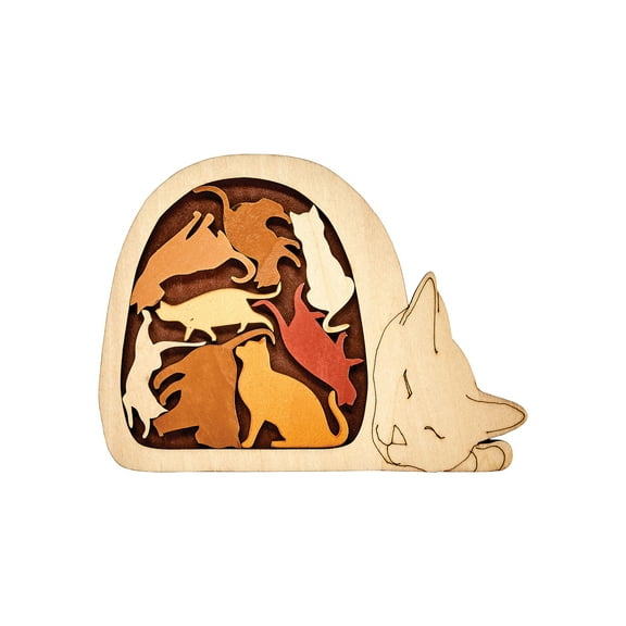 Project Genius Constantin Cats Puzzle - Laser Cut Wooden Logic Game