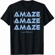 Project Hail Mary Amaze Repeat Typography Poster T-Shirt / Mens Rocky The Alien Distressed Portrait Casual Cotton Tee
