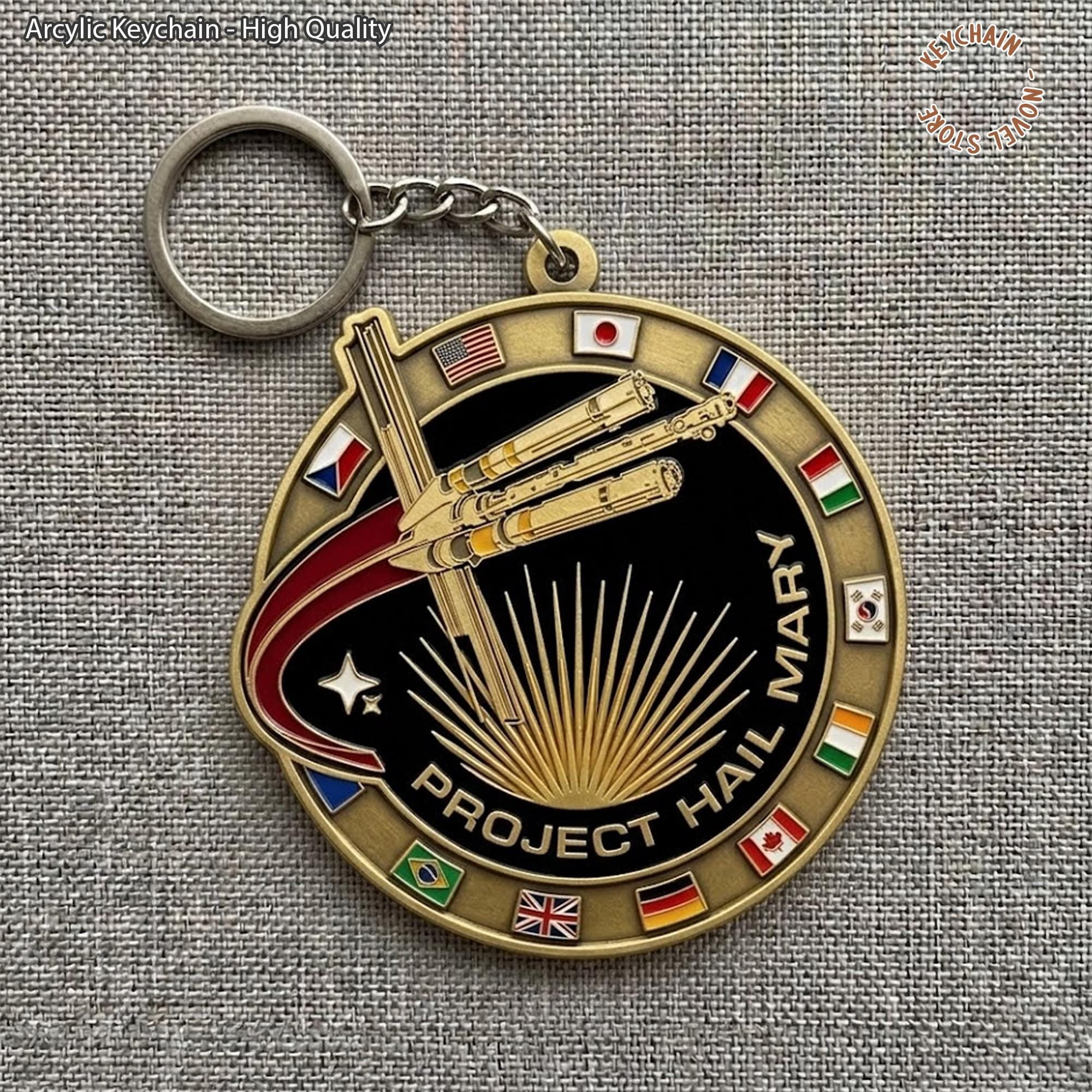 Mission Key Chain Project Hail Mary Mission Patch 2D Flat Acrylic Keychain, Sci-Fi Book ...