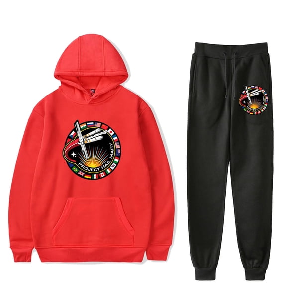 Project Hail Mary Movie Mission Patch Space Hoodie Jogger Set – Unisex 2-Piece Fashion Pullover Sweatshirt & Pants for Sci-Fi Movie Fans Gift Merch