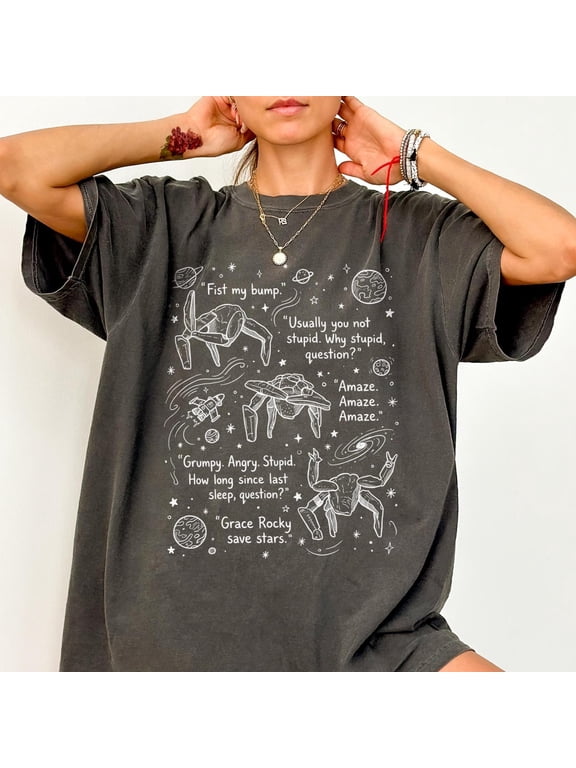 Project Hail Mary Rocky Shirt, Retro Space Tee, Rocky Quotes Graphic Shirt, Sci Fi Book Lover Tee Sizes S-5Xl GooGate