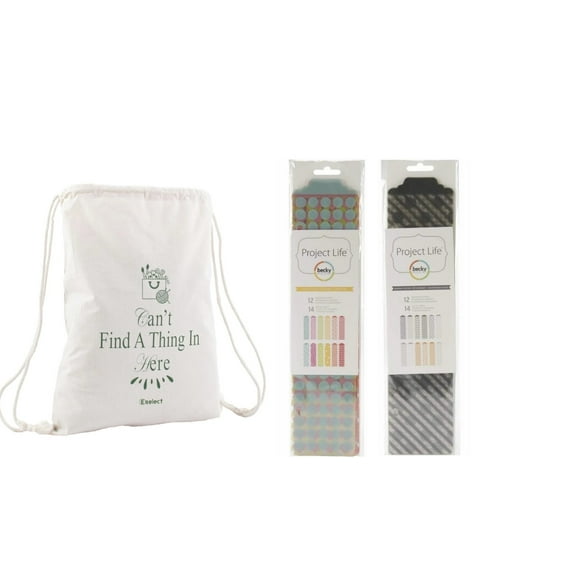 Project Life by Becky Higgins Midnight Edition & Honey Edition Dividers Bundle, (1) Project Life Midnight Edition Dividers, (1) Project Life Honey Edition Dividers, Bundled with (1) Eselect Craft Bag
