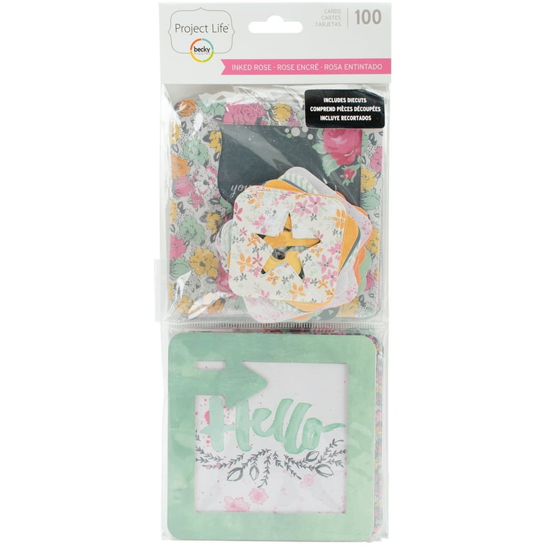 春夏新作モデル Project Walmart.com - Rose 100/Pkg-Inked Cards Journaling Life スタンプ