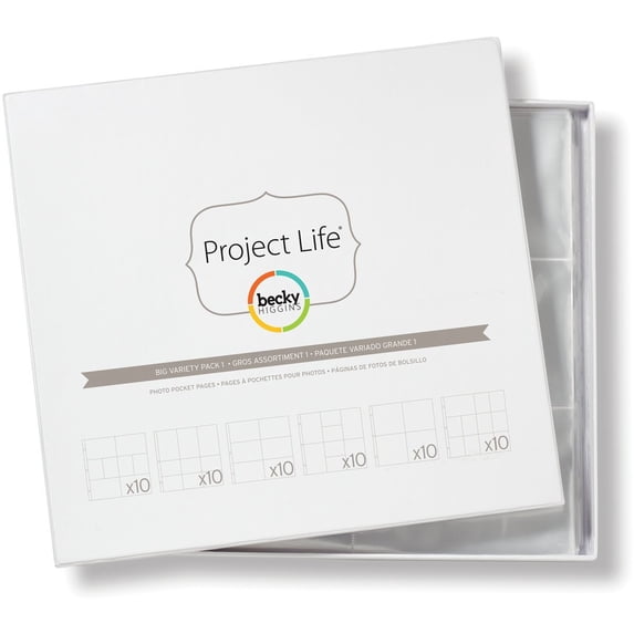 Project Life Page Protectors 12X12 Variety Of Layouts 60Pk