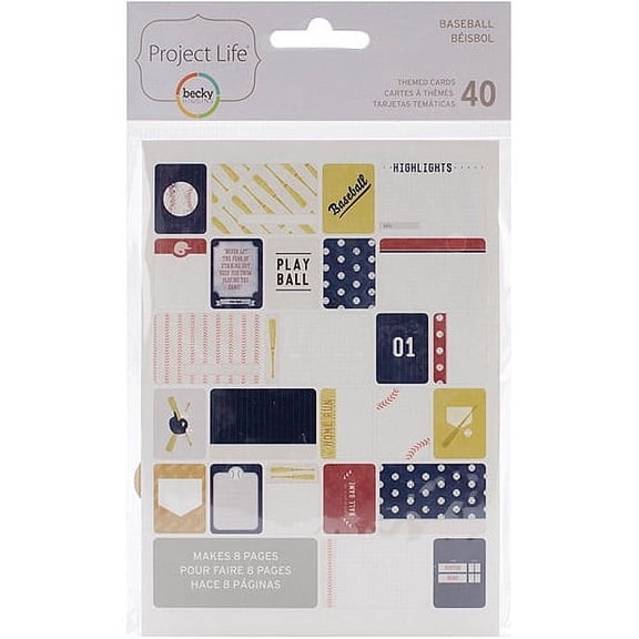 Project Life Themed Cards 40/pkg-basebal